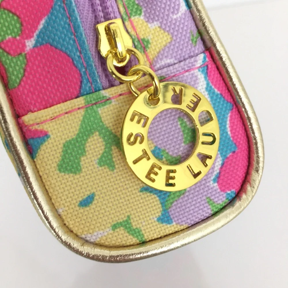 Lilly Pulitzer x Estée Lauder Makeup/Toiletry Cosmetic Bag Blue Pink Floral NEW